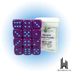 SET OF 12D6 DICE: OPAQUE PURPLE/LIGHT BLUE